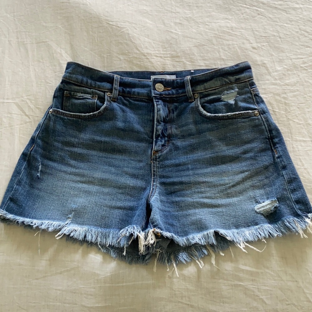 LOFT High Waisted Cut Off Jean Short, size 25/0